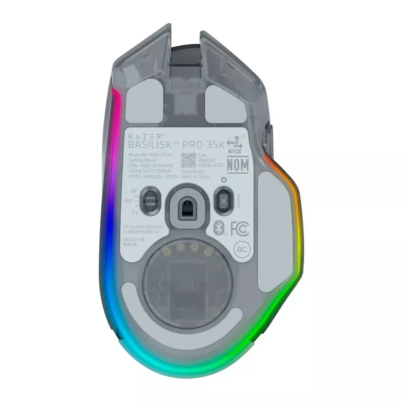 Gaming-Maus Razer Basilisk V3 Pro 35K Phantom White Edition — Gaming-Oberfläche optimiert für optische und Lasermäuse