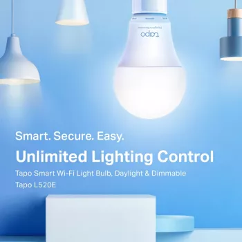 TP-Link Tapo Smart Wi-Fi Light Bulb, Daylight & Dimmable, Smart bulb, Wi-Fi, White, 802.11b, 802.11g, Wi-Fi 4 (802.11n), LED, E27