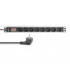 DIGITUS 1U Aluminium-PDU, rackmontierbar, 8x CEE 7/5 Nennleistung: 16A, 4000W, 250VAC 50/60Hz,