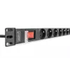 DIGITUS 1U Aluminium-PDU, rackmontierbar, 8x CEE 7/5 Nennleistung: 16A, 4000W, 250VAC 50/60Hz,