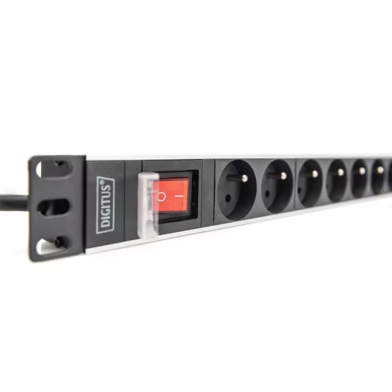 DIGITUS 1U Aluminium-PDU, rackmontierbar, 8x CEE 7/5 Nennleistung: 16A, 4000W, 250VAC 50/60Hz,