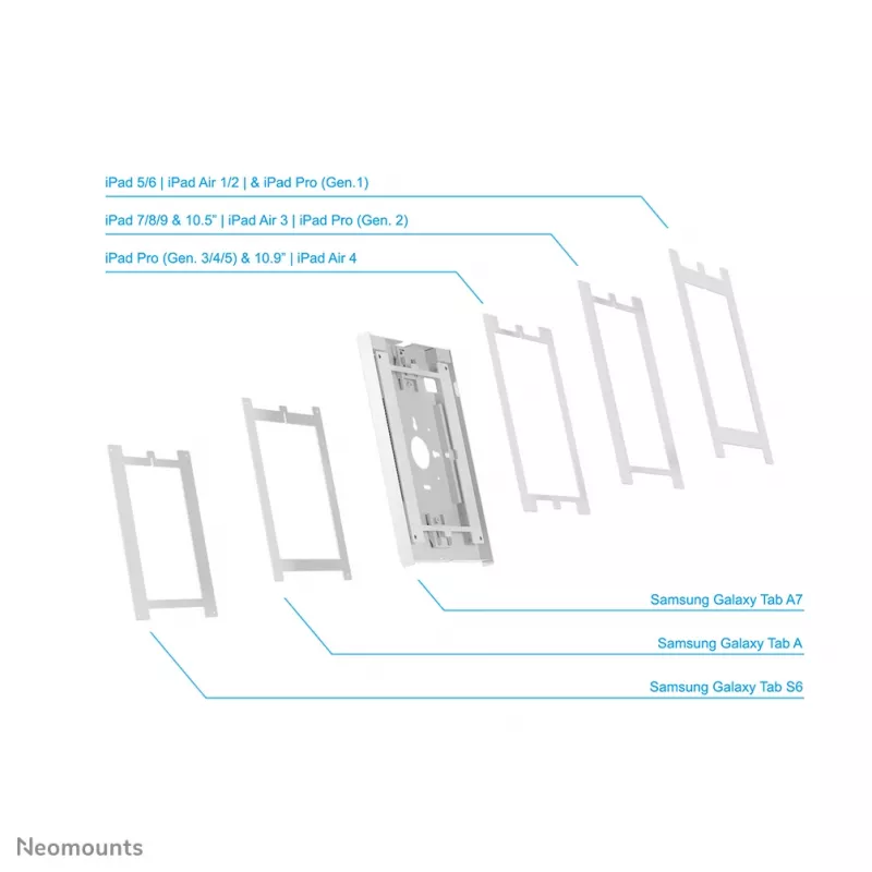 Neomounts WL15-650WH1 Tablet-Wandhalterung 9,7–11 Zoll – abschließbar