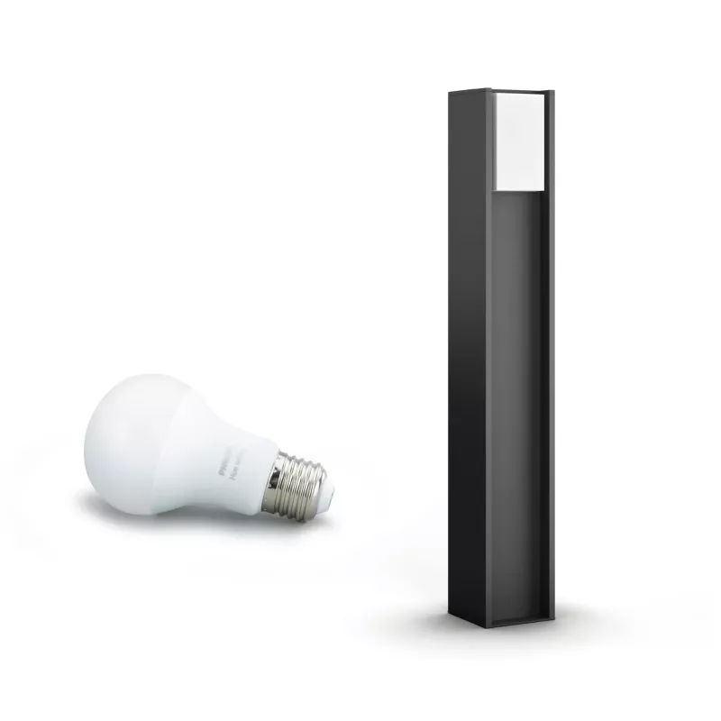 Philips Hue White Turaco Außenstehleuchte 1647493P0, Intelligente Sockelleuchte, Bluetooth/Zigbee, Anthrazit, LED, Aluminium, E27