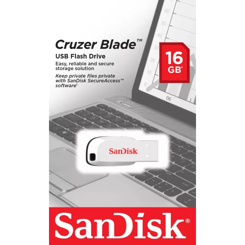 WESTERN DIGITAL SanDisk Cruzer Blade - 16 GB USB-Stick - USB 2.0 - Weiß