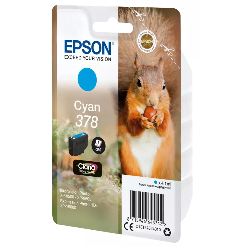 Epson Squirrel Einzelpackung Cyan 378 Claria Photo HD Tinte