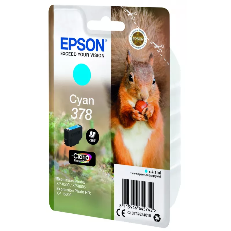 Epson Squirrel Einzelpackung Cyan 378 Claria Photo HD Tinte