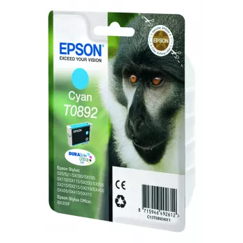 Epson Monkey Einzelpackung Cyan T0892 DURABrite Ultra Tinte, Cyan, 3,5 ml, 1 Stück