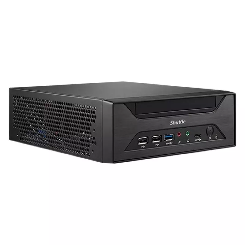 Shuttle XPC slim Barebone XH610 - S1700, Intel H610, 1xDP, 1xHDMI, 1x VGA, 2x COM (RS232), 2x LAN (2,5G und 1G), 1x slim 5,25 Zoll, 2x 3,5 Zoll, 2x M.2, 24/7 Dauerbetrieb