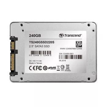 TRANSCEND SSD 220s 240GB 2.5in SATA 6Gb/s TLC Aluminiumgehäuse