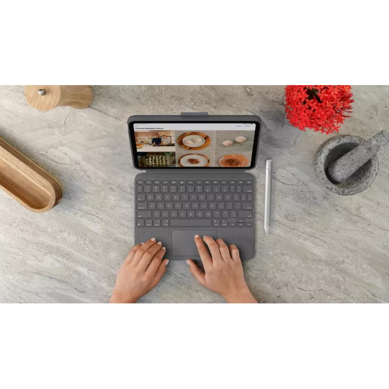 LOGITECH Combo Touch für iPad (10. Generation) - Oxford Grau - Qwerty UK