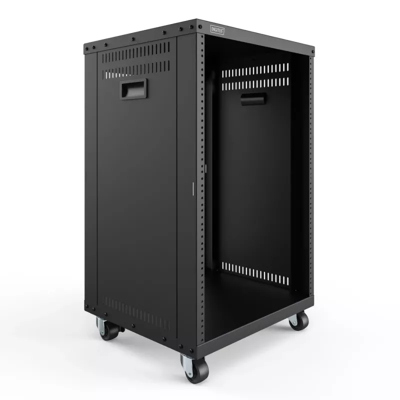 DIGITUS 16U AVS-Rack 780x507x460 mm Gewindebohrungen Rollen schwarz