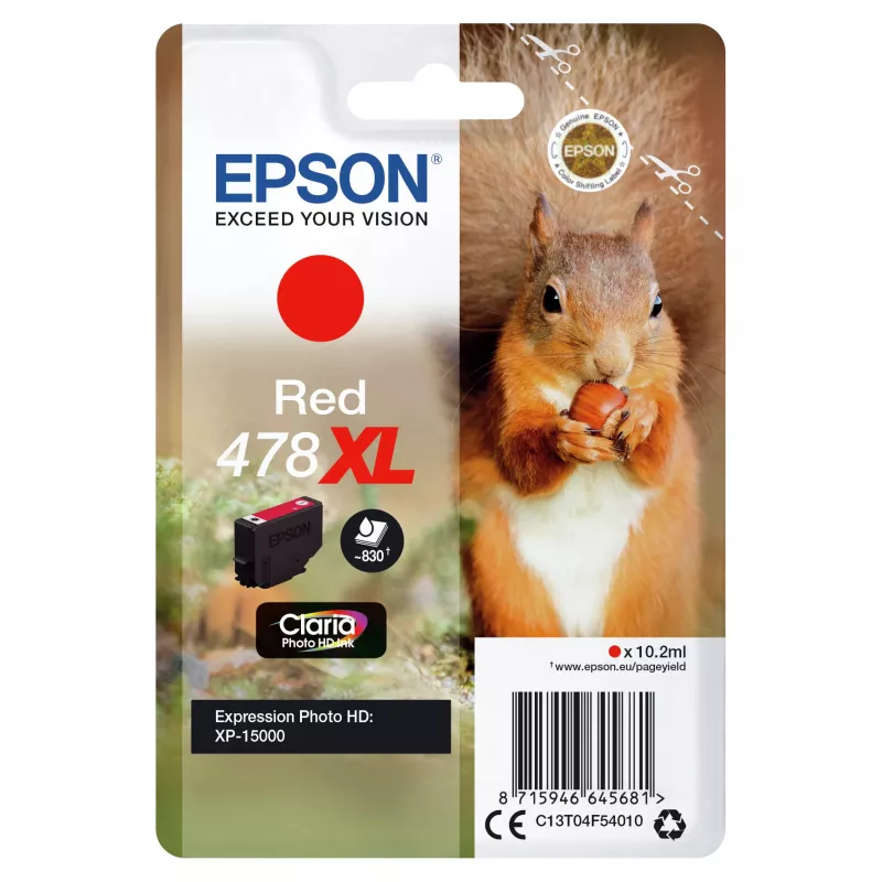 Epson Squirrel Einzelpackung Rot 478XL Claria Photo HD Tinte
