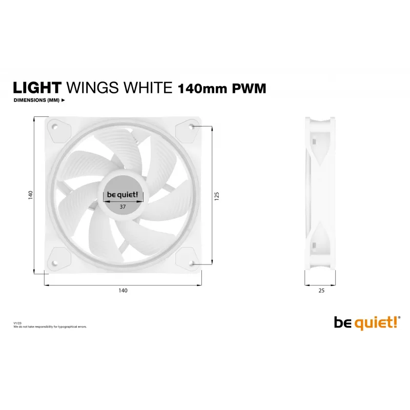 be quiet! Light Wings White | 140mm PWM Dreierpack Gehäuselüfter 14 cm 3 Stück