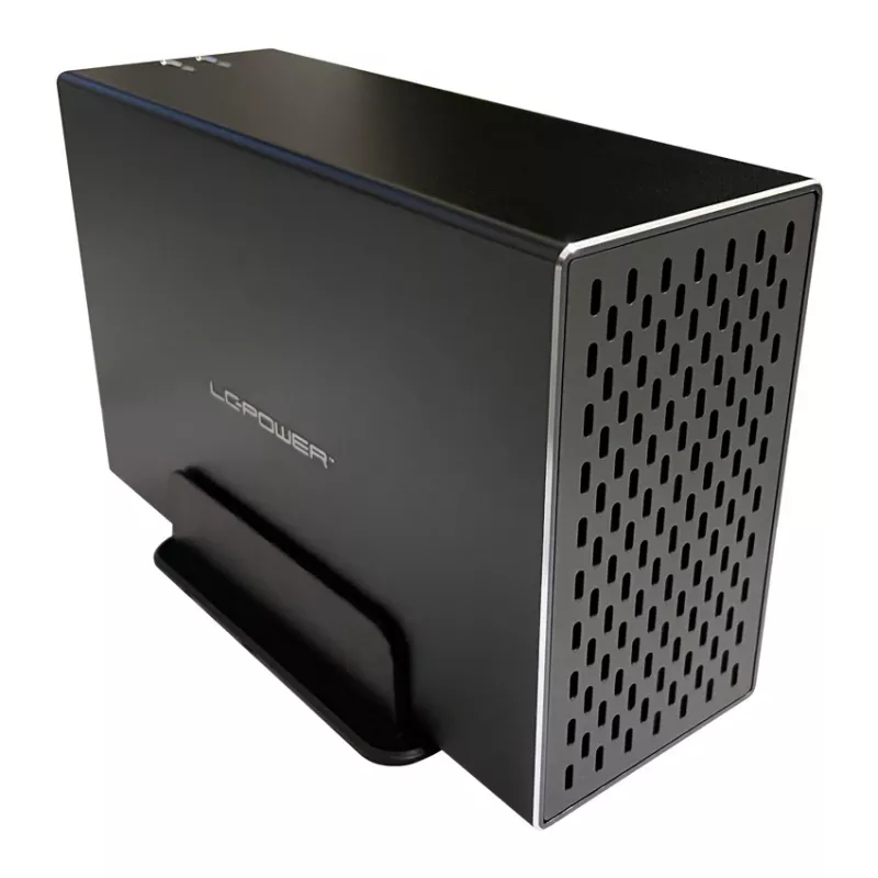 LC-POWER Lc-35u3-raid-2, Externes 2-fach 3.5-Zoll-Festplattengehäuse mit RAID, Aluminium, Schwarz