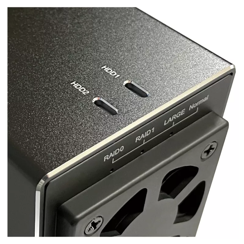 LC-POWER Lc-35u3-raid-2, Externes 2-fach 3.5-Zoll-Festplattengehäuse mit RAID, Aluminium, Schwarz