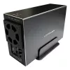 LC-POWER Lc-35u3-raid-2, Externes 2-fach 3.5-Zoll-Festplattengehäuse mit RAID, Aluminium, Schwarz