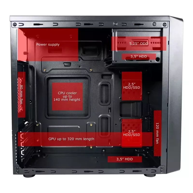 Computergehäuse LC-Power LC-2017MB-ON Micro Tower Schwarz