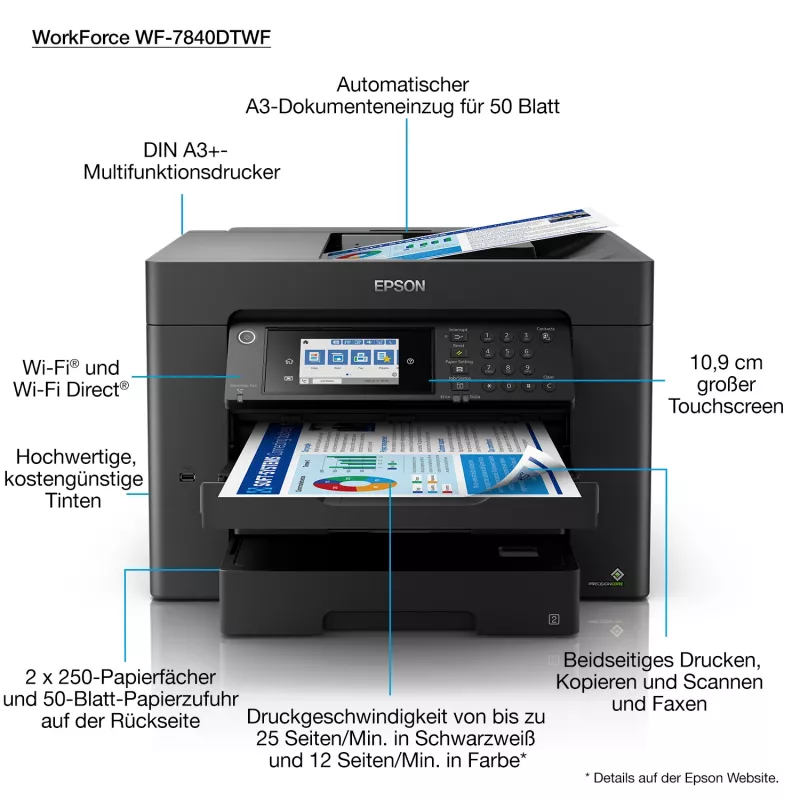 Epson WorkForce Pro WF-7840DTWF Tintenstrahl A3 4800 x 2400 DPI Wi-Fi