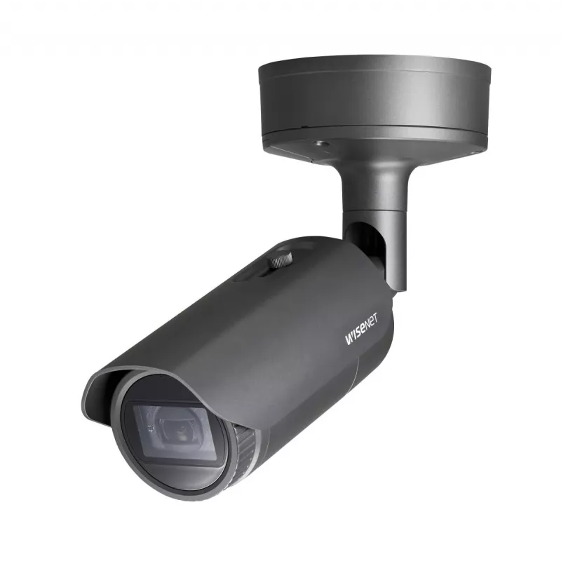 Hanwha Vision WiseNet X XNO-6080R Bullet-IP-Kamera für den Außenbereich, 2 MP, 2,8-12 mm, Tag/Nacht, vandalismusresistent, grau
