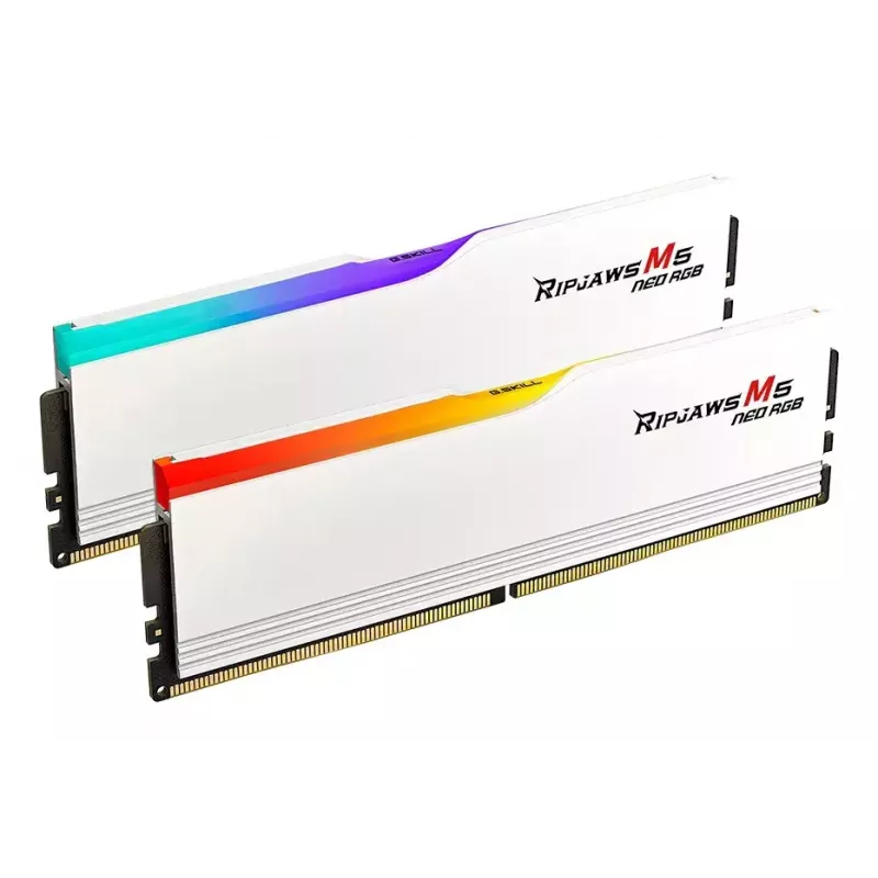 DIMM 32 GB DDR5-6000 (2x 16 GB) Dual-Kit, Arbeitsspeicher weiß, F5-6000J3636F16GX2-RM5NRW, Ripjaws M5 Neo RGB, AMD EXPO