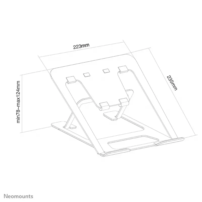 Neomounts NSLS085SILVER Laptopständer 10–17 Zoll – faltbar – kompakt – universal