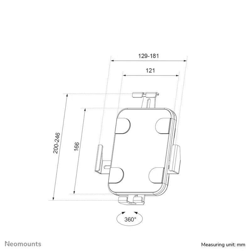 Neomounts WL15-625BL1 Tablet-Wandhalterung 7,9–11 Zoll – abschließbar – universell