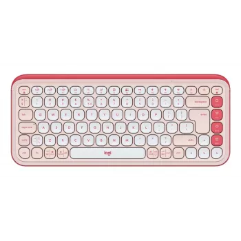 LOGITECH Wireless Tastatur - Pop Icon Keys - Rose & Off White Qwerty Uk