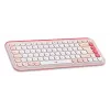 LOGITECH Wireless Tastatur - Pop Icon Keys - Rose & Off White Qwerty Uk