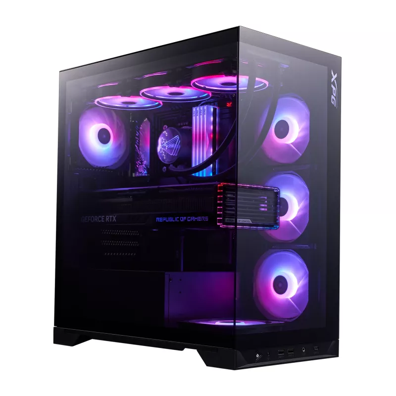 XPG INVADER X BTF MID-TOWER-Gehäuse Schwarz, Midi Tower, PC, Schwarz, ATX, micro ATX, Mini-ATX, SPCC, Temperglas, 17,5 cm