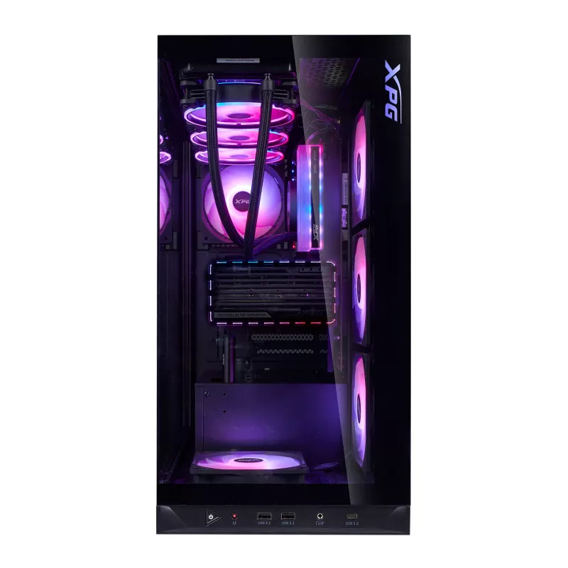 XPG INVADER X BTF MID-TOWER-Gehäuse Schwarz, Midi Tower, PC, Schwarz, ATX, micro ATX, Mini-ATX, SPCC, Temperglas, 17,5 cm