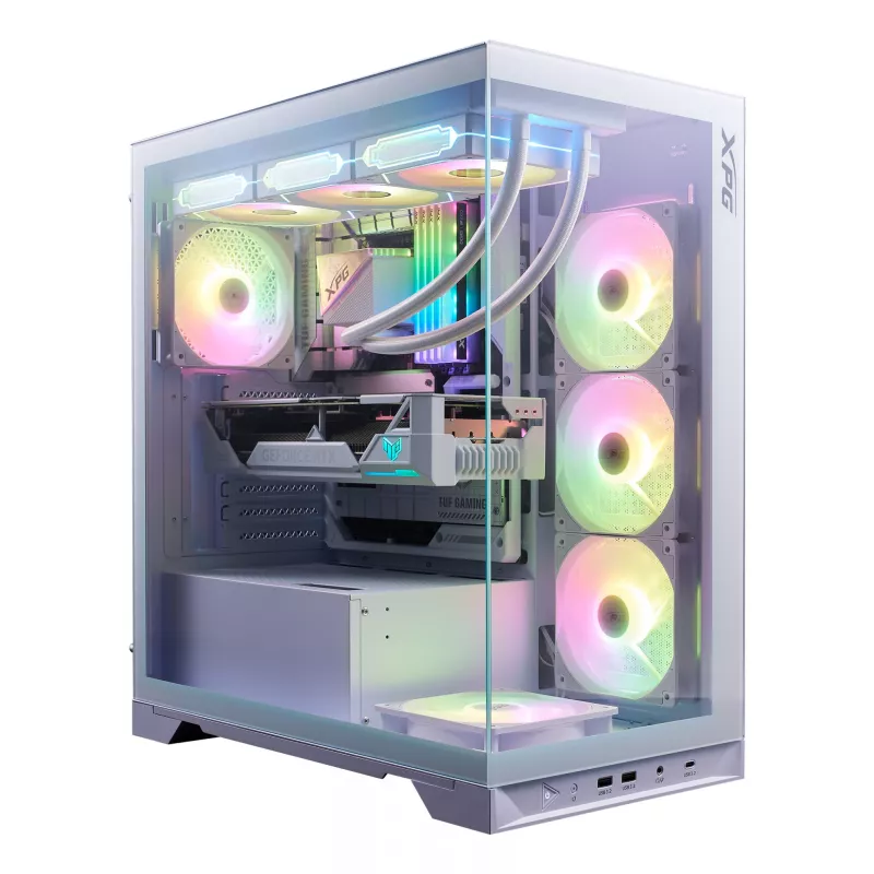 XPG INVADER X BTF MID-TOWER-GEHÄUSE Weiß, Midi-Tower, PC, Weiß, ATX, micro ATX, Mini-ATX, SPCC, Temperglas, 17,5 cm
