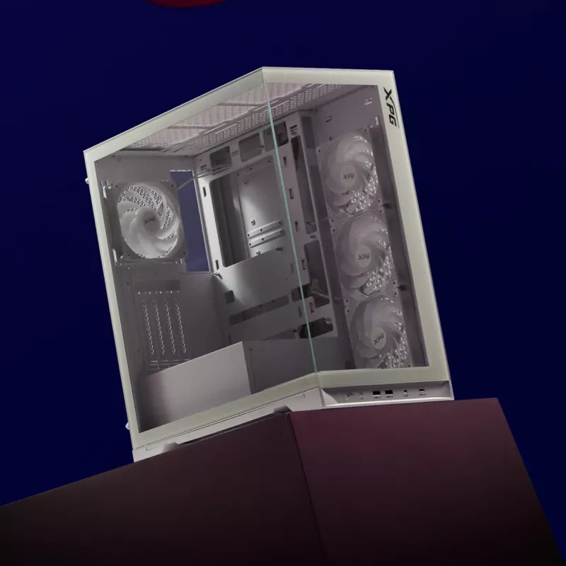 XPG INVADER X BTF MID-TOWER-GEHÄUSE Weiß, Midi-Tower, PC, Weiß, ATX, micro ATX, Mini-ATX, SPCC, Temperglas, 17,5 cm