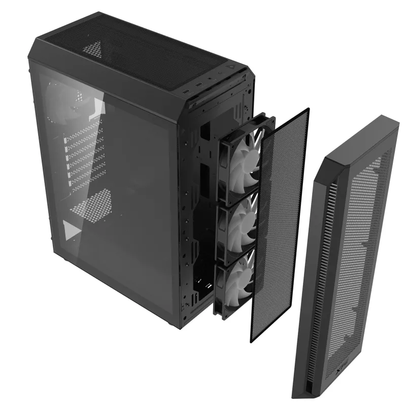 XPG VALOR AIR PLUS MID-TOWER-Gehäuse Schwarz, Midi Tower, PC, Schwarz, ATX, micro ATX, Mini-ITX, SPCC, 16 cm