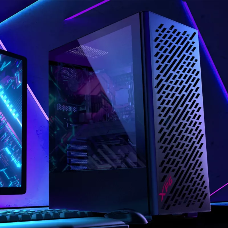 XPG VALOR AIR Mid-Tower Schwarz, Midi Tower, PC, Schwarz, ATX, micro ATX, Mini-ATX, Kohlenstoffstahl, gehärtetes Glas, 16,6 cm
