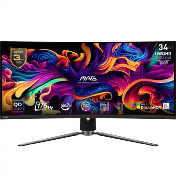 MSI MAG 341CQPDE QD-OLED Computer Monitor 86,4 cm (34 Zoll) 3440 x 1440 Pixel UltraWide Quad HD Schwarz
