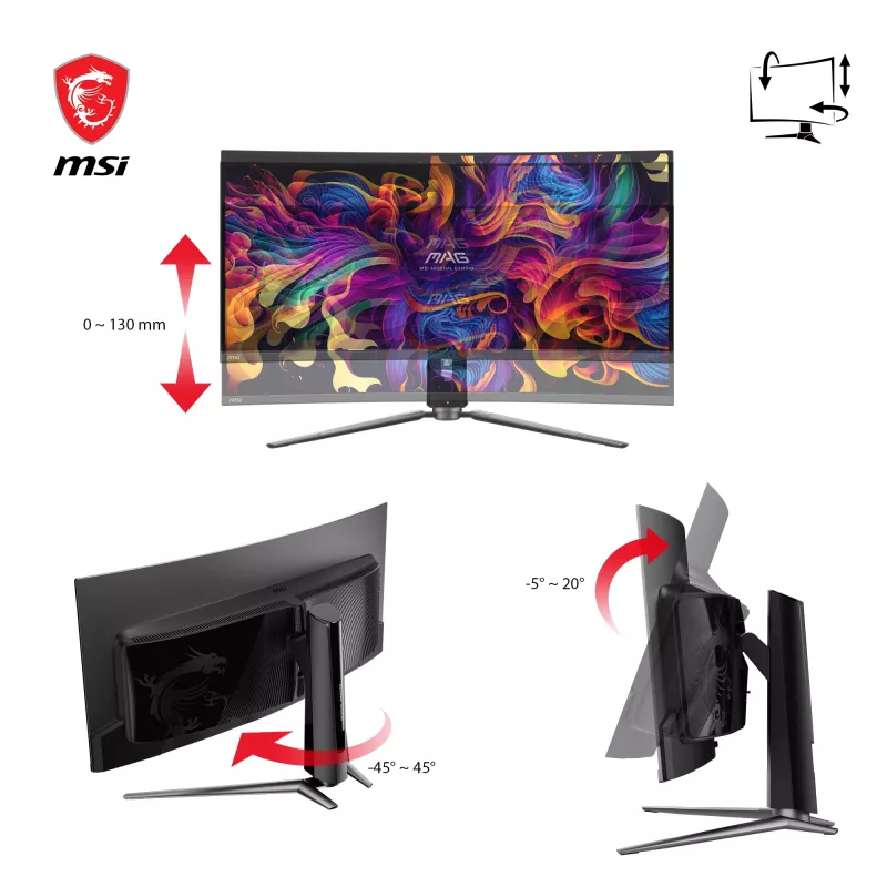 MSI MAG 341CQPDE QD-OLED Computer Monitor 86,4 cm (34 Zoll) 3440 x 1440 Pixel UltraWide Quad HD Schwarz