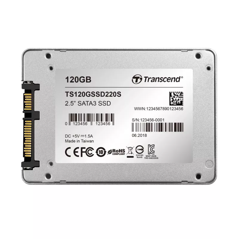 TRANSCEND SSD 220s 120GB 2.5in SATA 6Gb/s TLC Aluminiumgehäuse