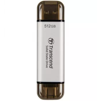 TRANSCEND Esd310c - 512GB Tragbare SSD - USB Typ-A / USB Typ-C - Silber
