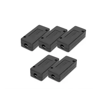 DIGITUS Junction Box CAT 7, 600 MHz LSA-Leisten für AWG 22-26, voll geschirmt, kompaktes Design, 26x35x80 mm – 5 Stück