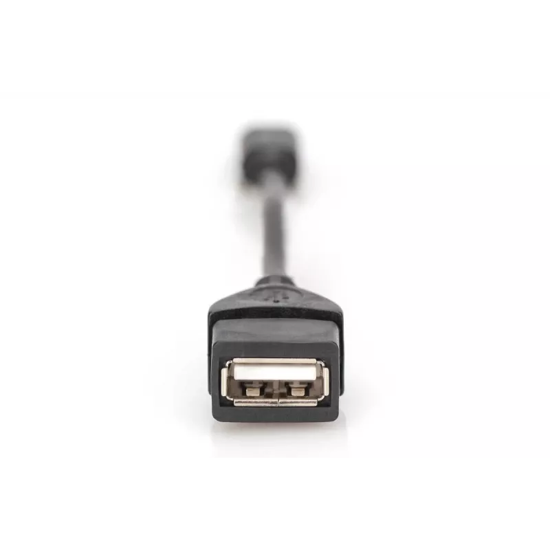 DIGITUS USB 2.0 Adapterkabel, OTG, Typ Mini-B - A M/F, 20cm, USB 2.0 konform, Schwarz