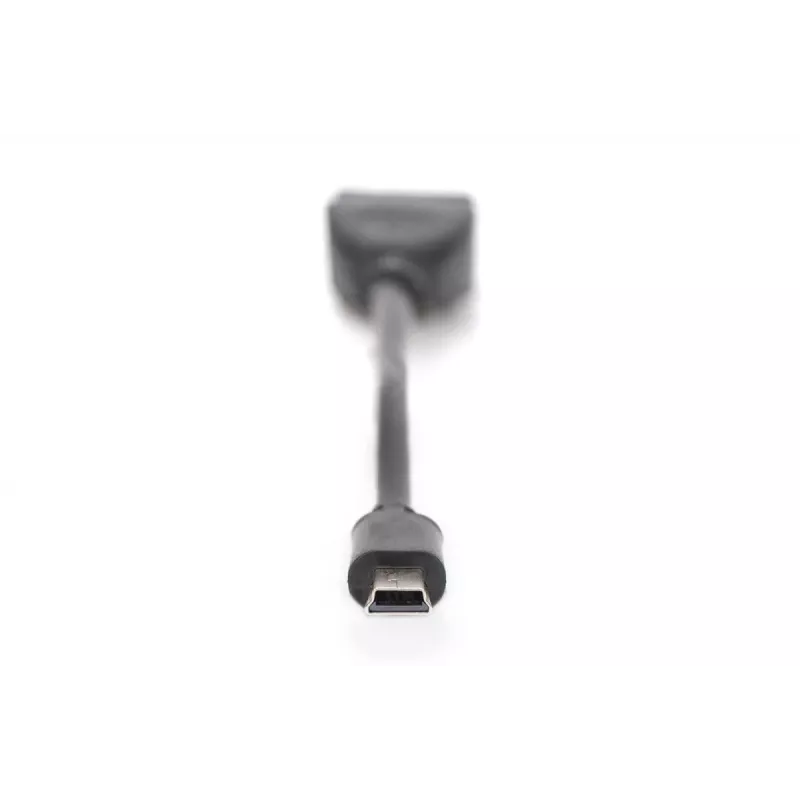 DIGITUS USB 2.0 Adapterkabel, OTG, Typ Mini-B - A M/F, 20cm, USB 2.0 konform, Schwarz