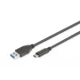DIGITUS ASSMANN USB Type-C Verbindungskabel, Typ C auf A M/M, 1m Super Speed Schwarz
