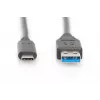 DIGITUS ASSMANN USB Type-C Verbindungskabel, Typ C auf A M/M, 1m Super Speed Schwarz