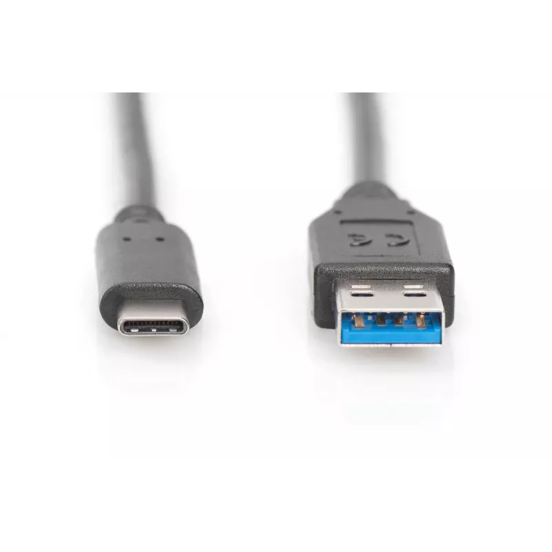 DIGITUS ASSMANN USB Type-C Verbindungskabel, Typ C auf A M/M, 1m Super Speed Schwarz
