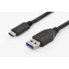 DIGITUS ASSMANN USB Type-C Verbindungskabel, Typ C auf A M/M, 1m Super Speed Schwarz