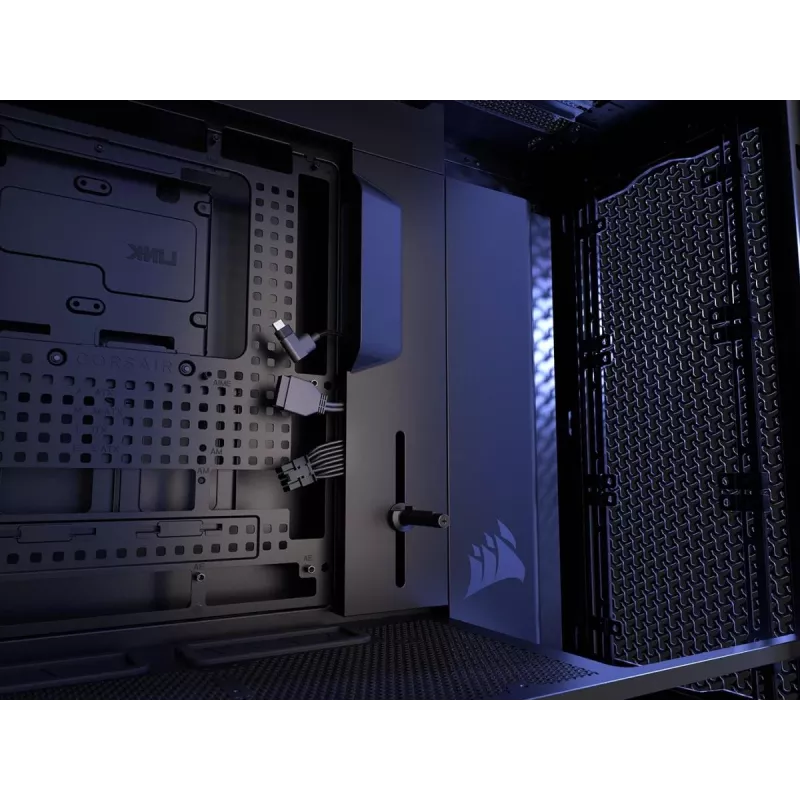 PC-Gehäuse CORSAIR FRAME 5000D RS ARGB Midi-Tower Schwarz — ATX, unterstützt 3x140mm Frontlüfter, 2,5/3,5-Zoll-Laufwerke