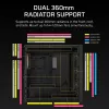PC-Gehäuse CORSAIR FRAME 5000D RS ARGB Midi-Tower Schwarz — ATX, unterstützt 3x140mm Frontlüfter, 2,5/3,5-Zoll-Laufwerke
