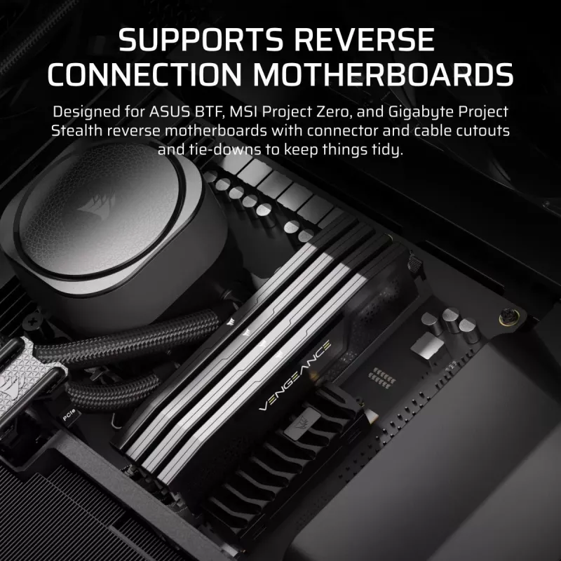 PC-Gehäuse CORSAIR FRAME 5000D RS ARGB Midi-Tower Schwarz — ATX, unterstützt 3x140mm Frontlüfter, 2,5/3,5-Zoll-Laufwerke