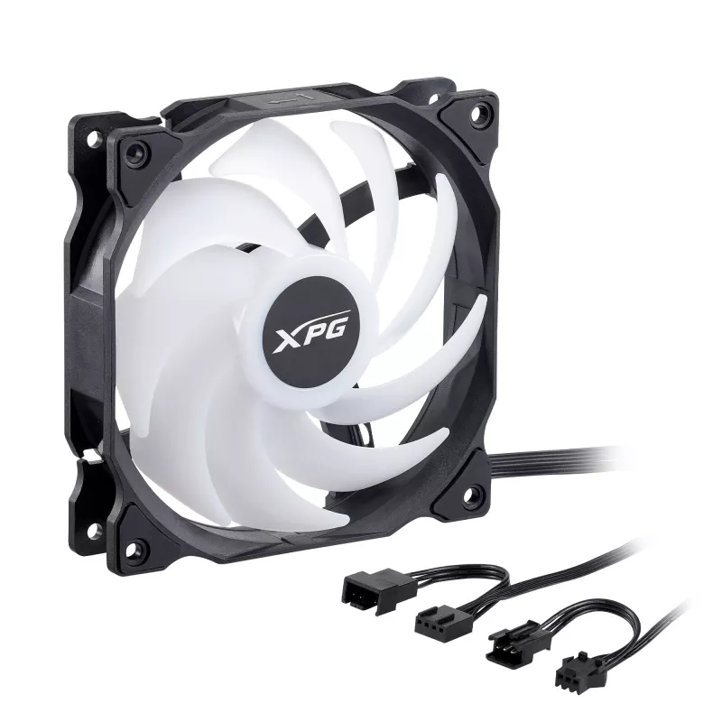 XPG VENTO 120 ARGB PWM (3er-Pack) Schwarz, Lüfter, 12 cm, 300 U/min, 1650 U/min, Schwarz