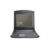 DIGITUS Modularized 43,2 cm (17 Zoll) TFT-Konsole mit 8-Port-KVM, RAL 9005 schwarz – Qwertz, US